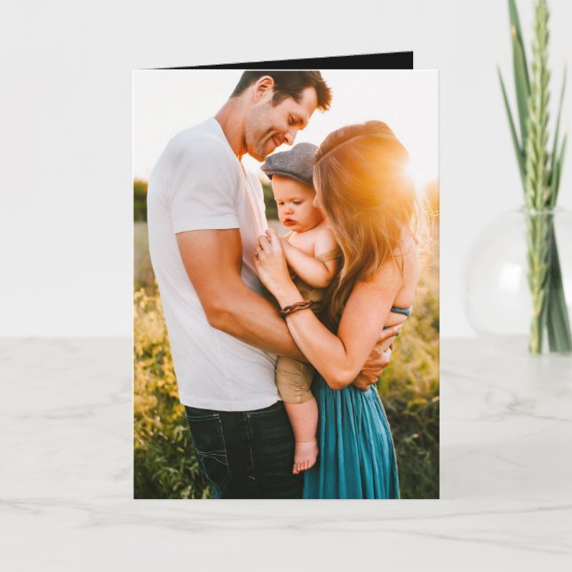 Agradecimento Cartão de Aniversário Foto e Texto Dobrados (Frente)