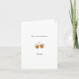 Agradecimento Cartão de Aniversário Francês, Feliz Aniversário,