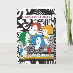 Agradecimento Cartão de Aniversário Mah Jong Amigos