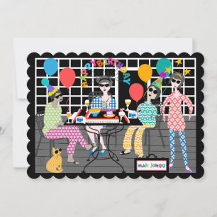 Agradecimento Cartão de Aniversário Mah Jongg Cat