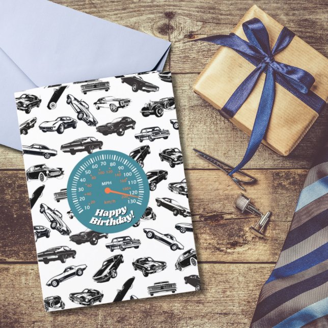 Agradecimento Cartão de aniversário para o veículo clássico (Criador carregado)