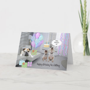 Agradecimento Cartão de Aniversário para Pet Buldog