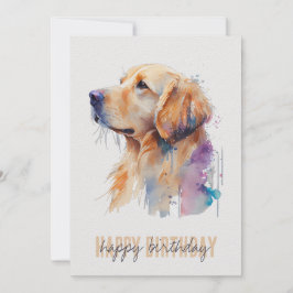 Agradecimento Cartão de Aniversário para Retriever de ouro