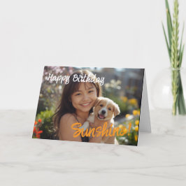 Agradecimento Cartão de aniversário personalizado com foto simpl