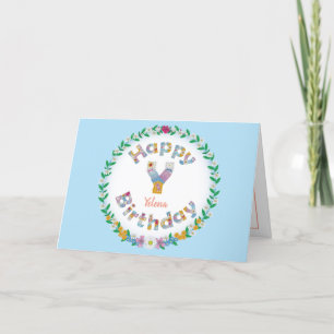 Agradecimento Cartão de Aniversário Personalizado com Monograma 