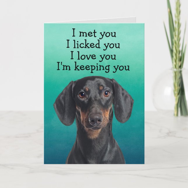 Agradecimento Cartão de Aniversário Personalizado Dachshund (Frente)