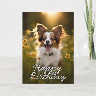 Agradecimento Cartão de Aniversário Personalizado Papillon Feliz