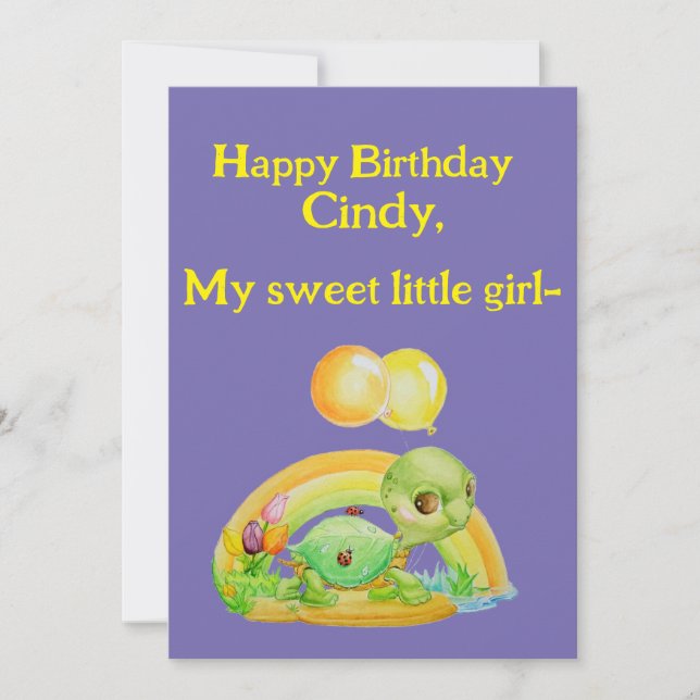 Agradecimento Cartão de Aniversário Personalizado para Meninas  (Frente)