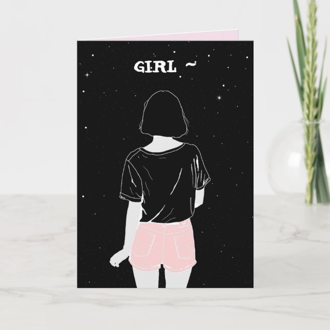 AGRADECIMENTO CARTÃO DE ANIVERSÁRIO PERSONALIZÁVEL DA MENINA (Frente)