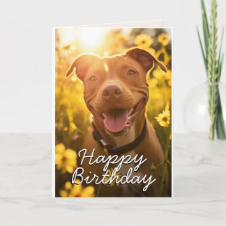 Agradecimento Cartão de Aniversário Pitbull Personalizado