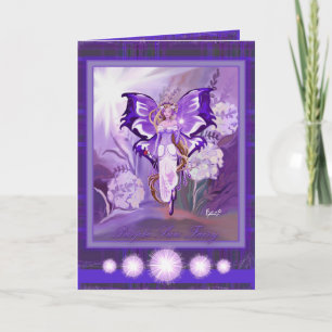 Agradecimento Cartão de aniversário Purple Sun Fairy