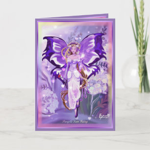 Agradecimento Cartão de aniversário Purple Sun Fairy