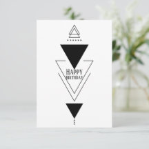 Cartão de Aniversário Simples de Triângulo Geométr