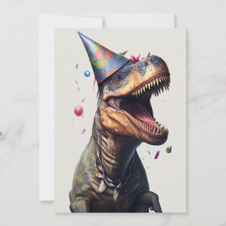 Agradecimento Cartão de aniversário simples do dinossauro T-Rex