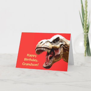 AGRADECIMENTO CARTÃO DE ANIVERSÁRIO T-REX GRANDSON
