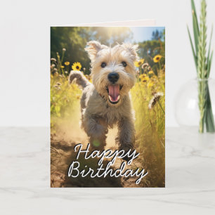 Agradecimento Cartão de Aniversário Terrier de Roda Personalizad