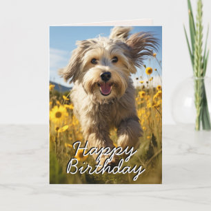 Agradecimento Cartão de Aniversário Terrier Tibetano Personaliza