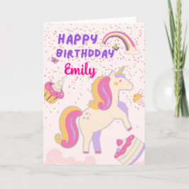 Agradecimento Cartão de aniversário Unicorn