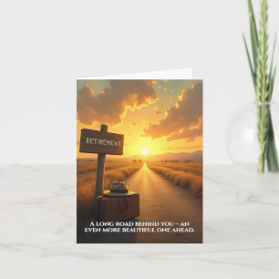 Agradecimento Cartão de Aposentadoria com Estrada do Pôr do Sol 