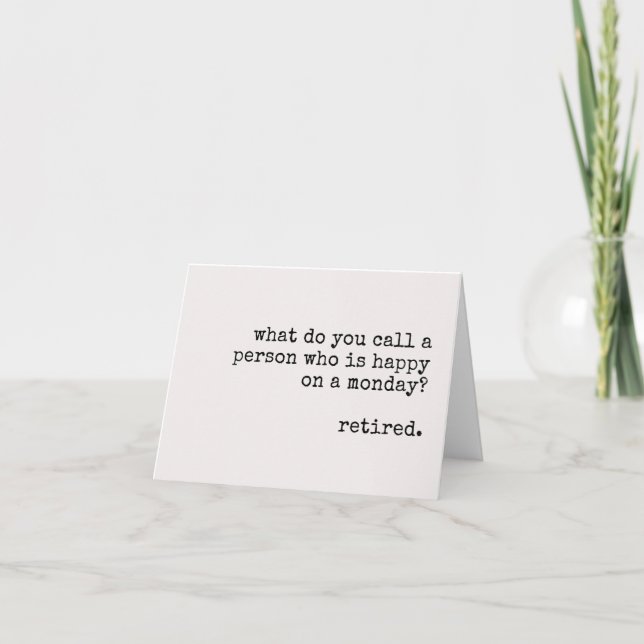 Agradecimento cartão de aposentadoria engraçado, aposentadoria f (Frente)