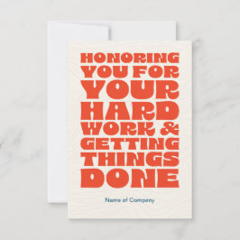 Agradecimento Cartão de Apreciação do Funcionarios de Funcionári