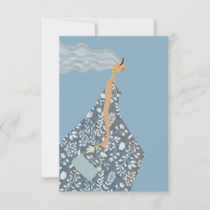Agradecimento Cartão de Arte de Ilustração de Moda Fashionista S