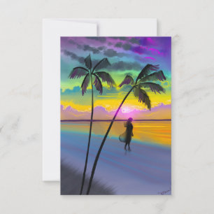 Agradecimento Cartão de Arte de Paraíso Tropical