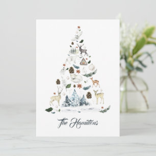 Agradecimento Cartão de Árvore de Natal Animal Forest