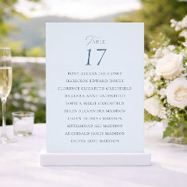 Agradecimento Cartão de Assento de Mesa de Casamento Azul Poeire