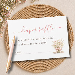 Agradecimento Cartão de Bilhete de Rifa de Fraldas para Chá de B