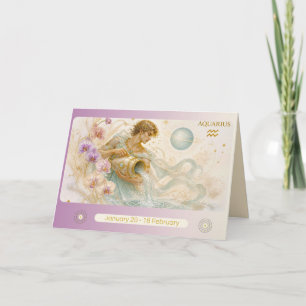 Agradecimento Cartão de Boas Festas Aquário Art Nouveau