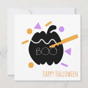 Agradecimento Cartão de Boas Festas de Halloween Abóbora Cinze