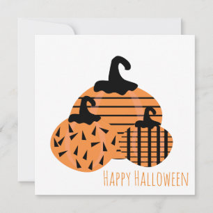 Agradecimento Cartão de Boas Festas de Halloween Abóboras Geo