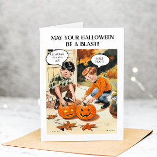Agradecimento Cartão de Boas Festas de Halloween Adulto Engraçad