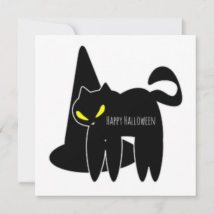 Agradecimento Cartão de Boas Festas de Halloween Gato Preto As