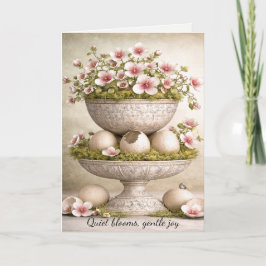 Agradecimento Cartão de Boas Festas de Páscoa Minimal Floral Pri