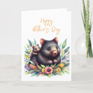 Agradecimento Cartão de Boas Festas do Dia das Mães Wombat