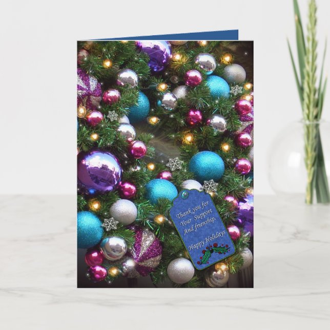 Agradecimento Cartão de boas-vindas de Natal Obrigado da sua emp (Frente)