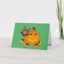 Cartão de Boas-vindas do Jogo Halloween Pin The Ta