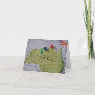 Agradecimento Cartão de Boas Vindas do Mapa da Austrália