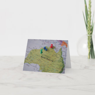 Agradecimento Cartão de Boas Vindas do Mapa da Austrália 