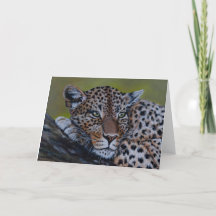 Cartão de Boas-Vindas em Branco com Leopardo