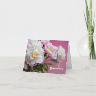 Agradecimento Cartão de Boas Vindas Peônias Rosa