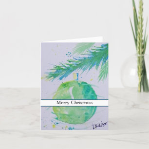 Agradecimento Cartão de Bola de Natal Verde