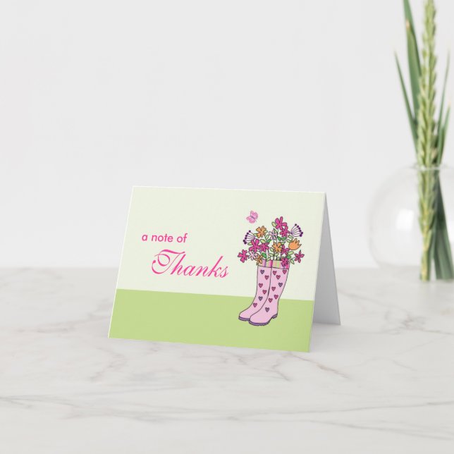 Agradecimento Cartão de Botas de Chuva (Frente)