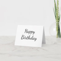 cartão de caligrafia de aniversário simples e mini
