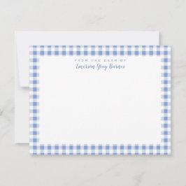Agradecimento Cartão de Carta Pessoal Periwinkle Blue Gingham