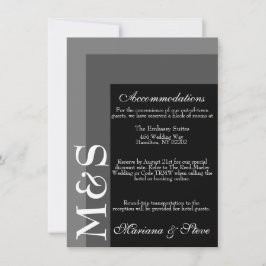 Agradecimento Cartão de Casamento de Roteiro Moderno Preto e Bra