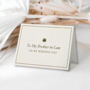 Agradecimento Cartão de Casamento do Cunhado Ivory Gold Palm