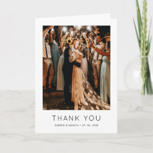 Agradecimento Cartão de Casamento Dobrado com Código QR de Foto
